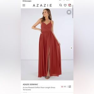 Azazie terracotta bridesmaid dress
